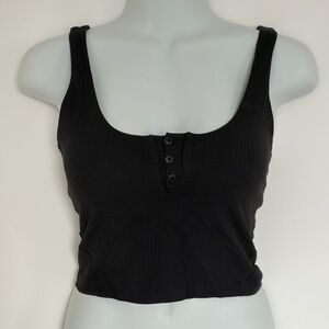 lululemon athletica Black Ribbed Crop Top